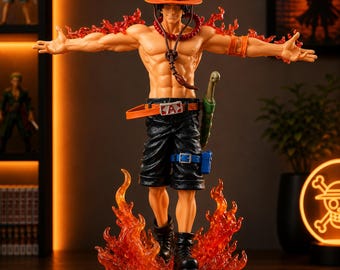 Figura de anime de Portgas D. Ace, coleccionable de One Piece, estatua del Puño de Fuego, figura de manga, decoración de habitación de anime, regalo para otakus