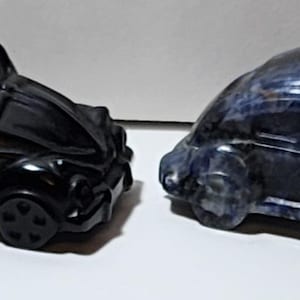 VW Bugs Herbie Love Bug Cars Hand-carved Genuine Crystals Gemstones Obsidian Sodalite