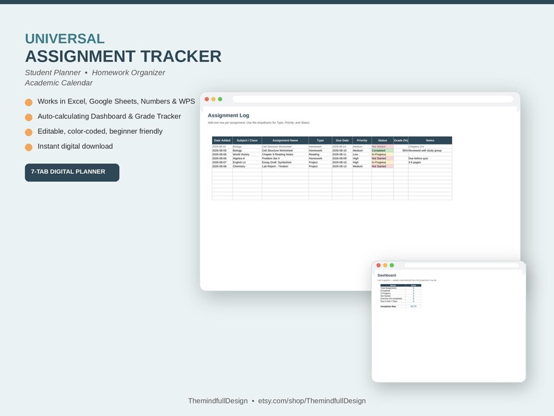 assignment tracker google sheets, student planner spreadsheet, homework organizer excel, digital academic calendar template, high school study planner, college assignment tracker, grade tracker excel template, weekly student planner google sheets, digital school planner download, college student homework planner, automated grade tracker google sheets, weekly study schedule spreadsheet