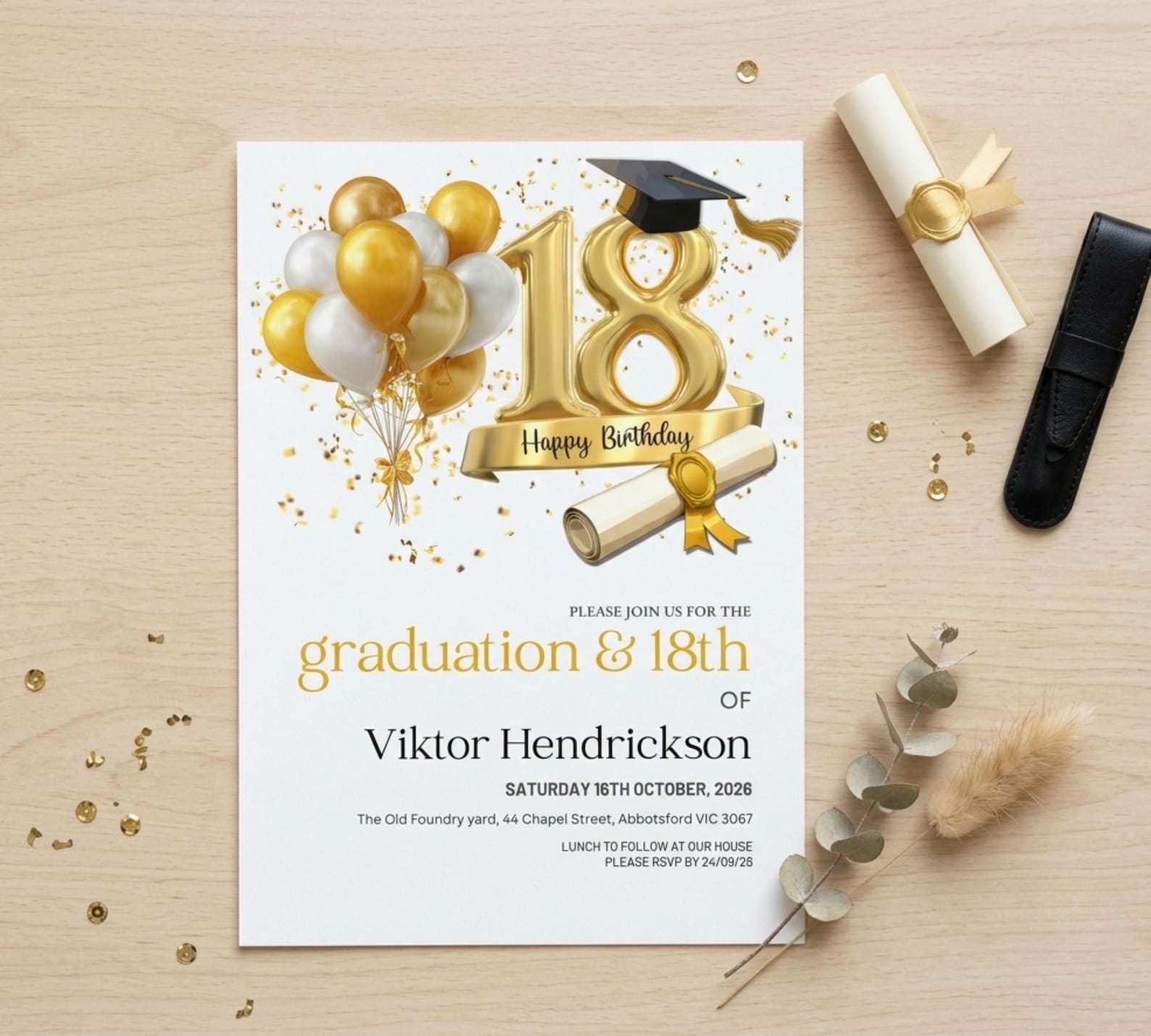 Graduation and 18th Birthday Joint Invitation