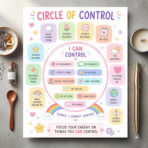 printable circle of control activity sheet 6.4x8

mindfulness tool for anxiety and emotional regulation

social emotional learning resources for kids

therapy office decor circle of control poster

mental health coping skills visual printable

counselor worksheet for stress management

editable circle of control teaching aid

calming visual reminder for self care

educational tools for emotional intelligence

daily mindfulness practice worksheet

printable desk visual for emotional balance