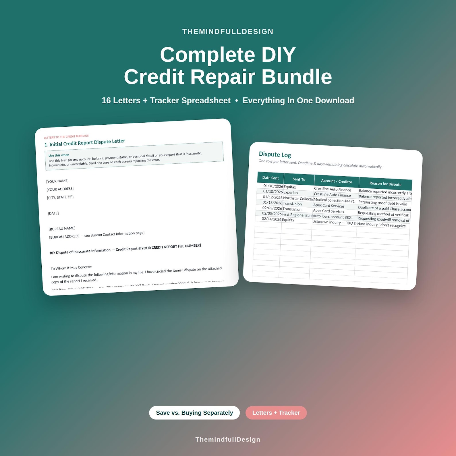 Complete DIY Credit Repair Bundle, 16 Dispute Letters