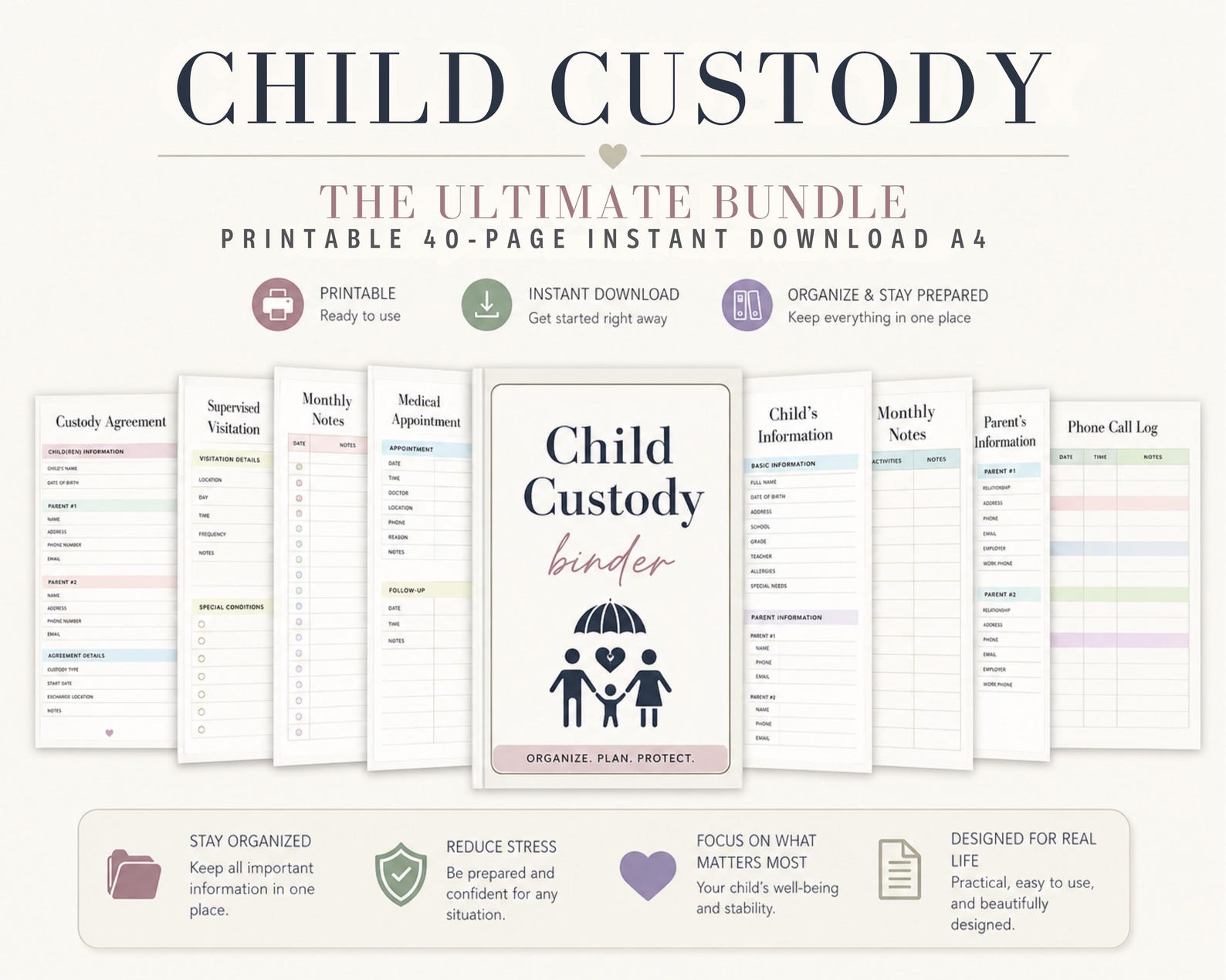 Child Custody Planner Printable Binder