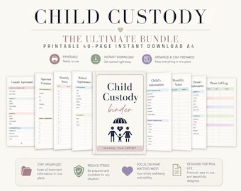 Child Custody Planner Printable Binder | Co Elterntagebuch, Besuchslogbuch, Kommunikationslogbuch, Beweismitteldokumentation für das Obhutsgericht
