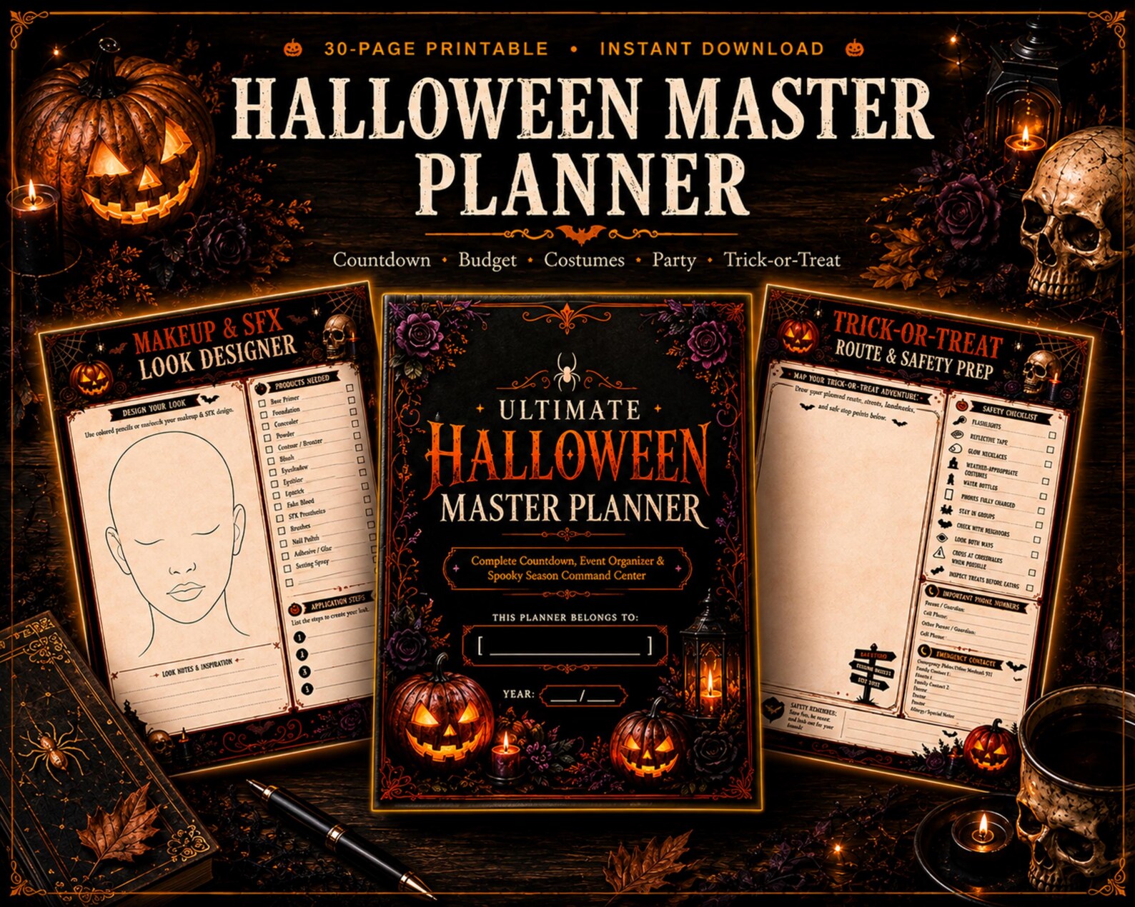 Halloween Party Planner Printable, Spooky Season