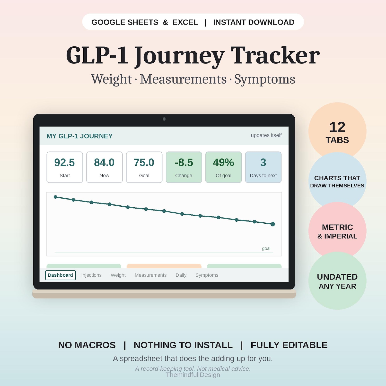 GLP-1 Journey Tracker, Google Sheets