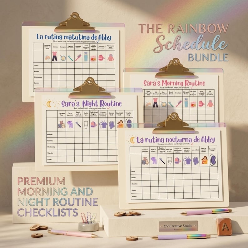 Kids Routine Chart

Editable Daily List

Morning Routine Kids

Bedtime Checklist

Canva Template Kids

Spanish Routine Chart

Toddler Chore Chart

Visual Schedule Kids

School Task List

Kids Checklist PDF

Boy Girl Chore Chart

Routine Tracker Kids

Daily To Do List Kids
Colorful Kids Routine Chart showing an Editable Daily List with a Morning Routine for Kids and a Bedtime Checklist. Designed as a customizable Canva Template for Kids with a modern Visual Schedule.