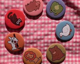 Silly Creature Button Badges