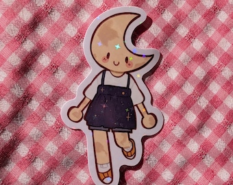 Moon Girl Holographic Vinyl Sticker