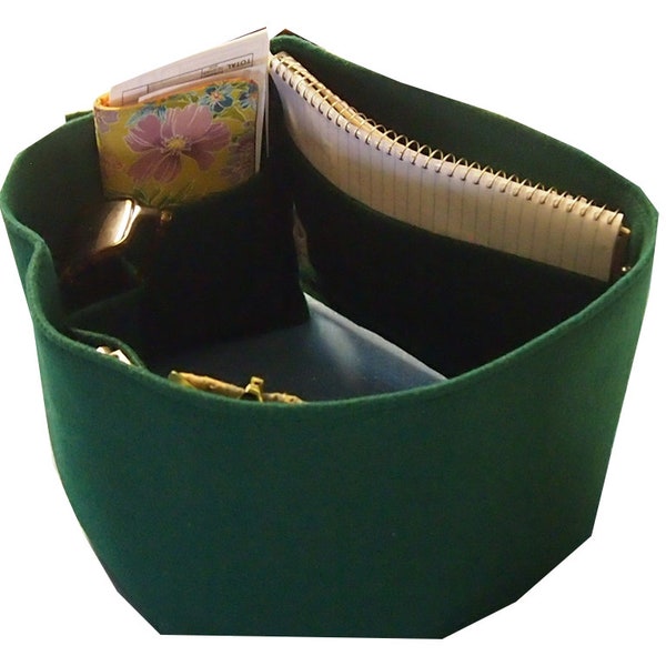 custom Purse organizer Felt Wrap Insert,  33" l by 7" h, 8 Pockets, Fits multi size handbags... Tote bag organizer Made in USA Purse inserts