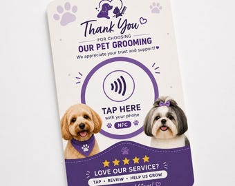 犬のグルーマー向けNFC対応Googleレビューカード、ペットグルーミングのレビューをデジタルで獲得