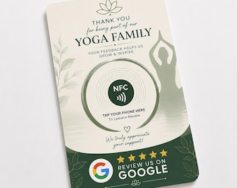 ヨガインストラクター向けNFC対応Googleレビューカード。ヨガスタジオやウェルネススタジオのレビューをデジタルで獲得できます。