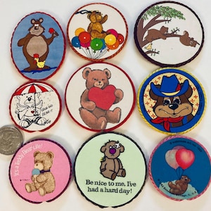 Teddy Bears,Bears w/ balloons,cute bears handmade vintage magnets-Your choice of 9 different  bear themed magnets, Boxed In,Karen Gibbs,more