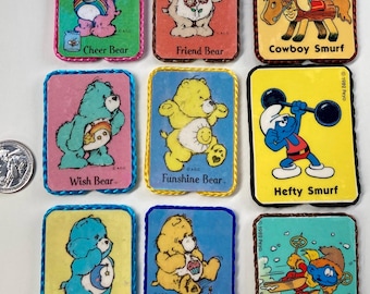 Magneti vintage fatti a mano con gli Orsetti del Cuore e i Puffi: puoi scegliere tra 7 diversi magneti a tema Orsetti del Cuore o Puffi