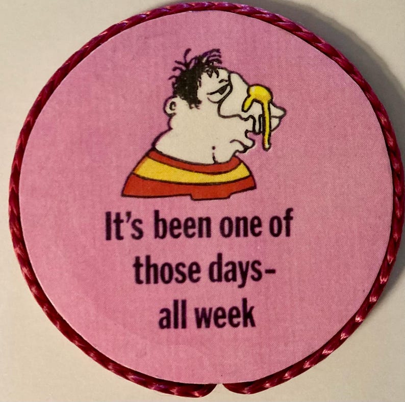 Funny sayings vintage handmade magnets-Bag Lady, Driving Ticket, All This Brains Too, -Your choice 1980's or ‘90’s, small gifts One of Days All Week