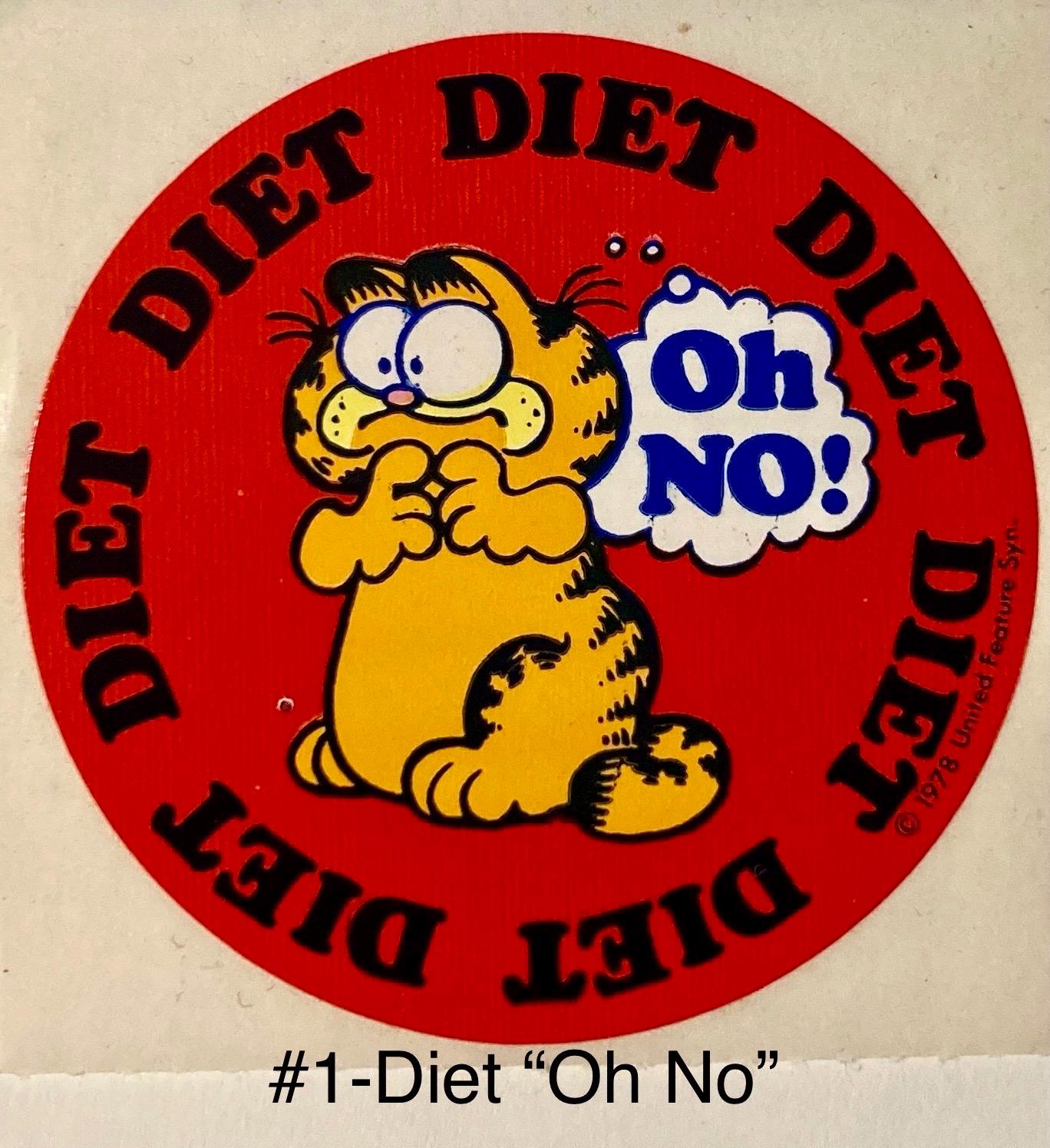 Garfield & Diet Theme Vintage Stickers-your Choice of 4 Different 1980 ...