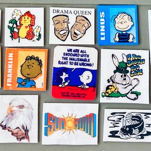 Snoopy Joe Cool,Peanuts characters-Linus, Franklin, Lucy & Charlie Brown, Drama Queen,Your choice 1980’s vintage unique magnets