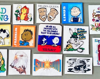 Snoopy Joe Cool,Peanuts characters-Linus, Franklin, Lucy & Charlie Brown, Drama Queen,Your choice 1980’s vintage unique magnets