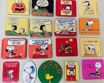 Snoopy, Woodstock, Lucy & Linus, Snoopy Baron Vintage 1960’s Halloween, Thanksgiving, CB Radio magnets,