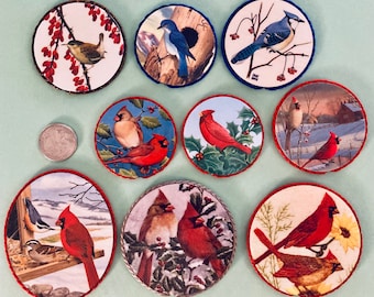 Cardinals, Blue Jay, beautiful bird magnets-Your choice of magnets handmade in 1980's or ‘90’s, small gifts