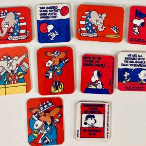 Vintage Political or Bicentennial Peanuts Character’s(SnoopyWoodsock,Lucy) magnets,Democrat or Republican Donkey or Elephant Vote Magnets