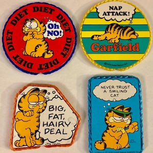 Garfield Vintage Magnets-Your choice of fun Garfield magnets, handmade in 1980&#39;s or ‘90’s-small gifts, friendship gifts