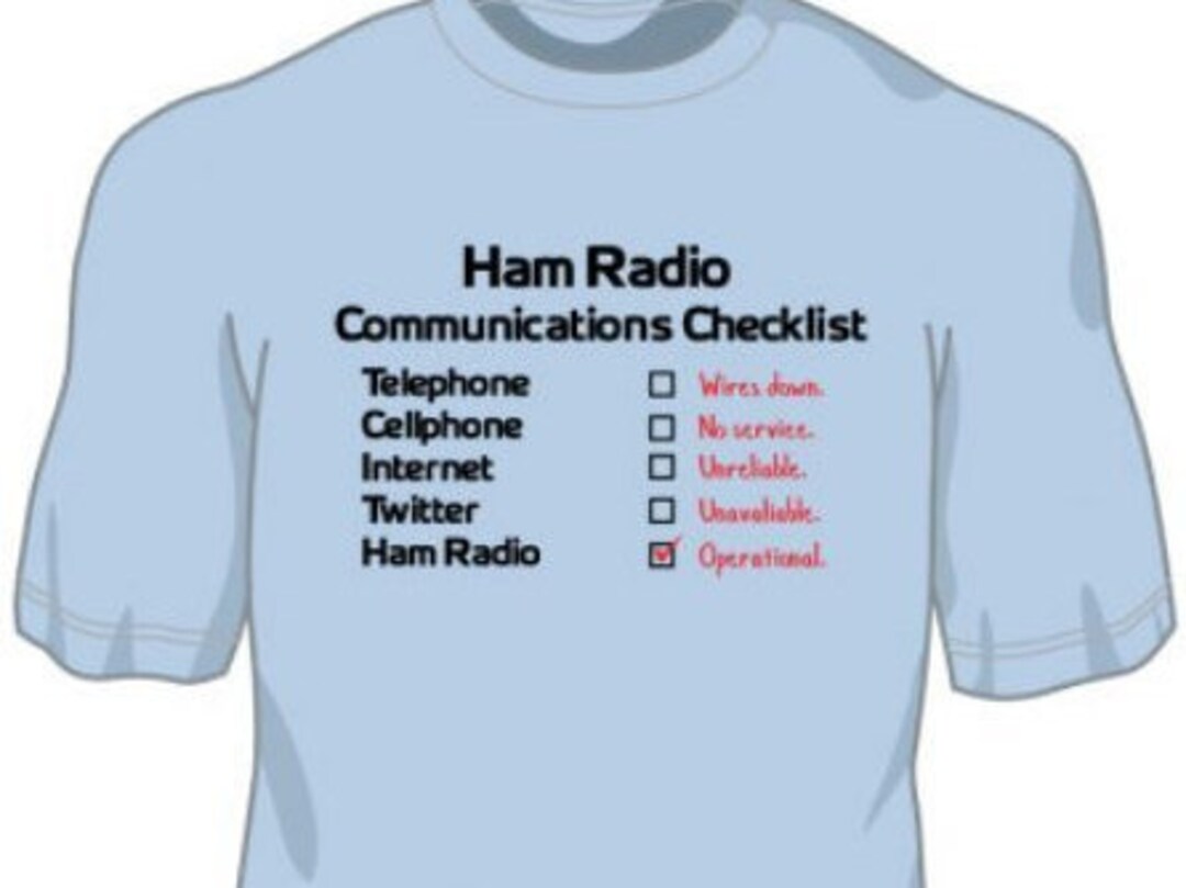 Ham Radio Communications Checklist T Shirt Amateur Radio T picture