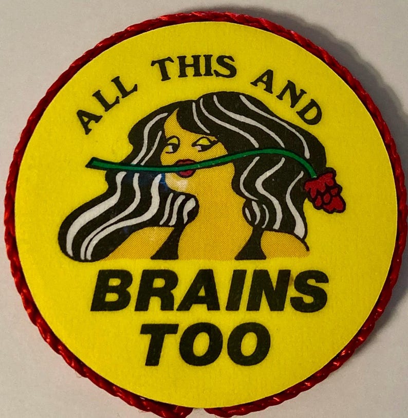 Funny sayings vintage handmade magnets-Bag Lady, Driving Ticket, All This Brains Too, -Your choice 1980's or ‘90’s, small gifts Brains Too