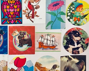 Scrap cards, playing cards, vintage Siamese cat, Scotty dogs, lions, butterfly,ships,owls, more