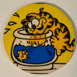 Magneti vintage di Garfield: scegli tra divertenti magneti di Garfield, realizzati a mano con adesivi originali di Garfield o da altre fonti - piccoli regali Fish bowl
