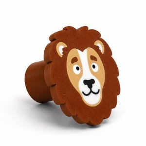 Löwen-Möbelknopf fürs Kinderzimmer – Safari-Schubladengriff aus 3D-Druck