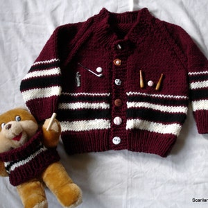 Child's Hand Knitted Sweater - Boy or Girl.  Sizes 2-4 years old and 3-5 years old , Easy to Wash.  Made to Order