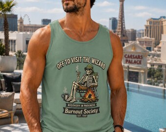 Copy of Recovery Tank Top — "Off to Visit the Wizard" Burnout Society Graphic