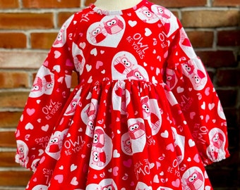 4T Owl Be Yours, Valentine's Day Dress, 4Y V-day Dress
