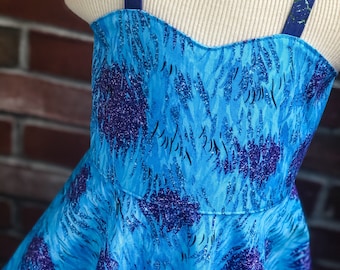 5Y Blue Monster Dress // RTS Dress// Simple Dress // Circle Dress // Toddler Dress // Girls Dresses