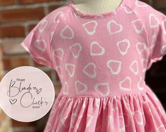 5T Pink & White Hearts Valentine Dress