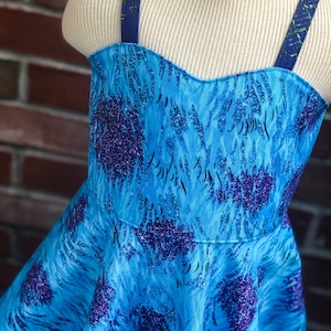 5Y Blue Monster Dress // RTS Dress// Simple Dress // Circle Dress // Toddler Dress // Girls Dresses