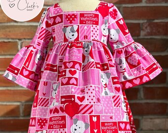 2T Puppy Love, Valentine's Day Dress, 2T V-day Dress