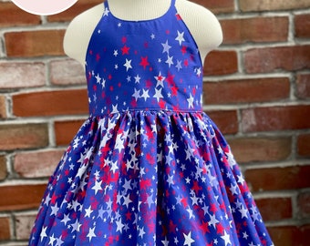 5Y 4th of July Dress, RWB Dress, Independence Day Dress, RTS July Dress, Military dress