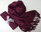 WINE PASHMINA Shawl.Pashmina Scarf. Pashmina. Bridesmaid shawl. Bridesmaid gifts. Bridal Shawl or Wrap. Wedding Favors