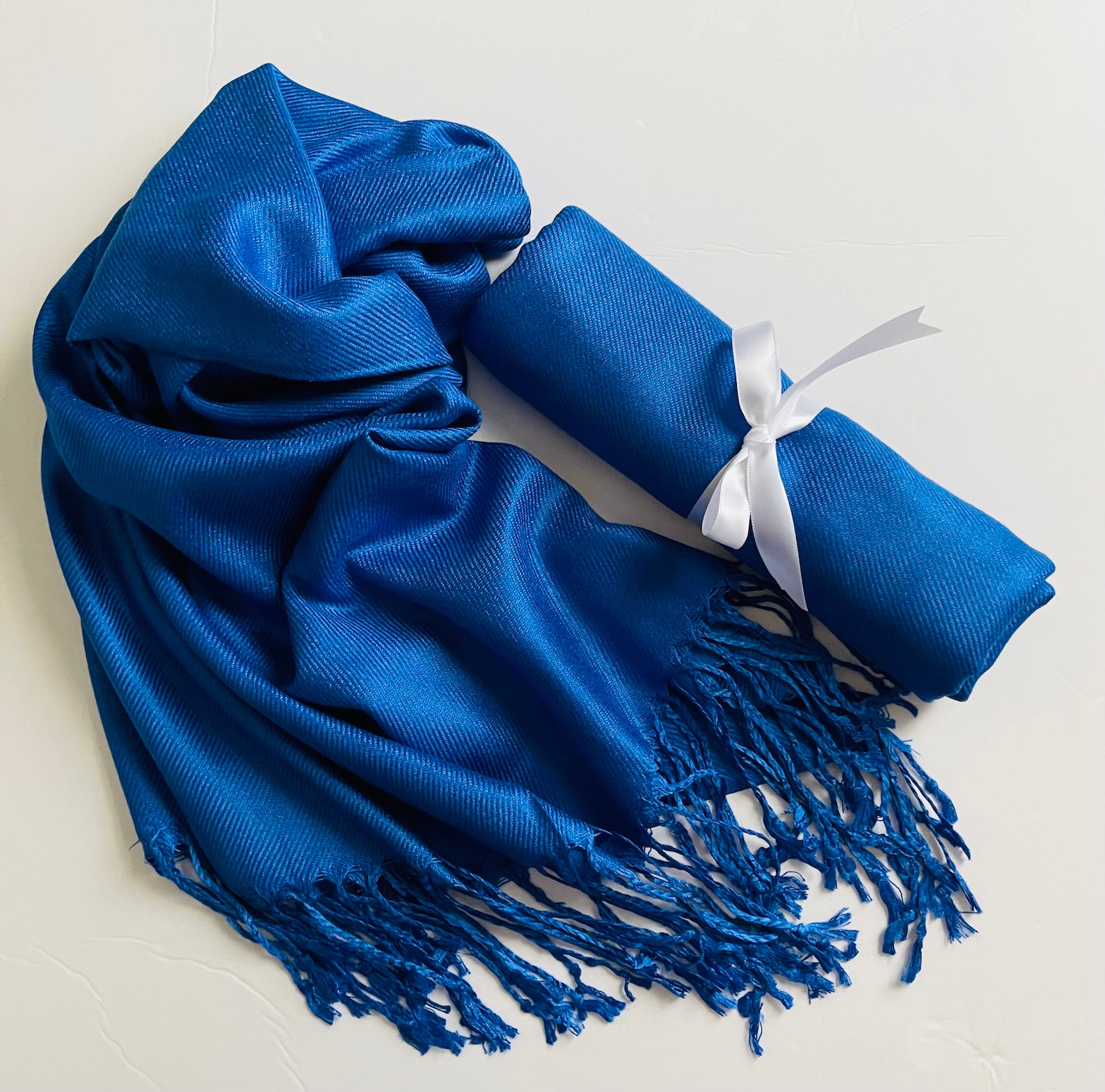 royal blue fur shawl