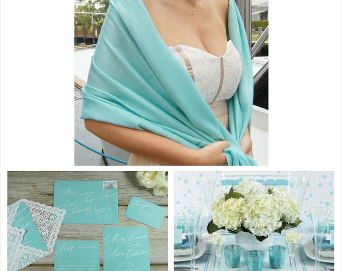 aqua pashmina shawl