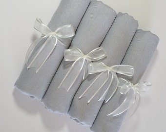 4 Set SILVER GRAY ( light gray) PASHMINA Shawl. 4 Light Gray Shawl. Bridesmaid gifts. Bridesmaid shawls. Pashmina Scarf. Wedding favor.