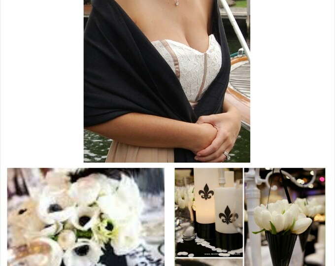 black silk pashmina shawl