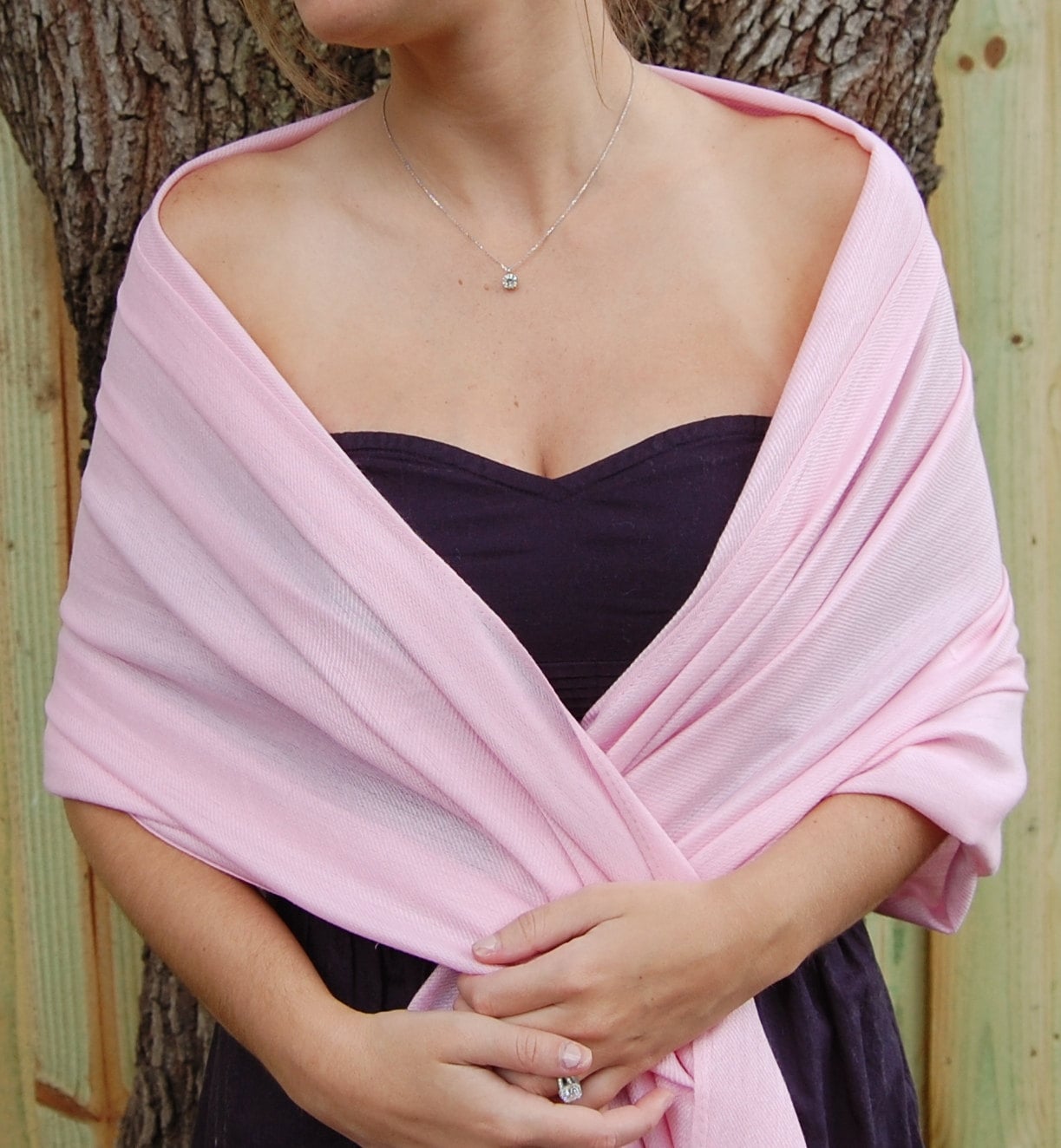 pale pink pashmina shawl