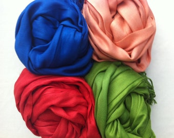 4 SET PASHMINAS SHAWL. You Can Choose Any Color. Wedding Favors. Pashmina Scarf. Bridesmaid shawl. Bridesmaid gift.