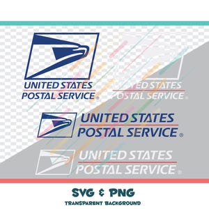 May include: A digital graphic file set featuring the United States Postal Service logo in multiple variations. The logo includes a stylised blue eagle head inside a blue-outlined square, with the text UNITED STATES POSTAL SERVICE below it.