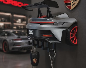 Key Holder Wall Mount inspired by Porsche GT3rs – Car Key Rack – Sports Car Decor – Garage Wall Organizer – Automotive Key Hanger