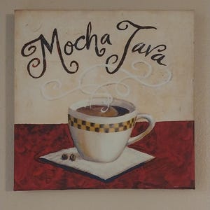 Coffee Wall Art Canvas Mocha Java Decor the for Kitchen