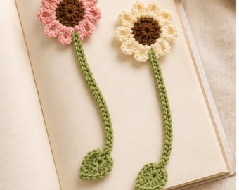 Crochet Sunflower Bookmark Pattern | Beginner Friendly Floral Book Marker
